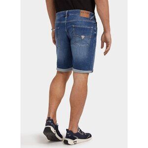 Guess Men's Sony Regular Straight Blue Denim Shorts Stretch Size 30